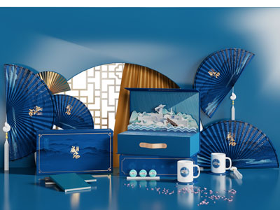 新中式中秋主题美陈 商品陈列 展台