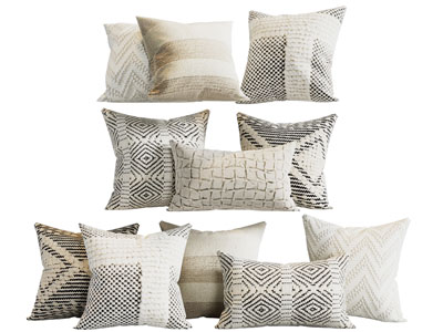 现代方形靠垫抱枕3d模型 现代方形靠垫抱枕