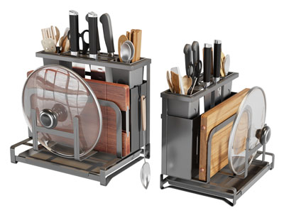 现代刀具 锅盖 厨具收纳架