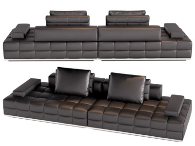 现代皮质多人沙发3d模型 现代皮质多人沙发