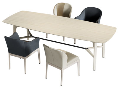 现代长方形餐桌椅组合