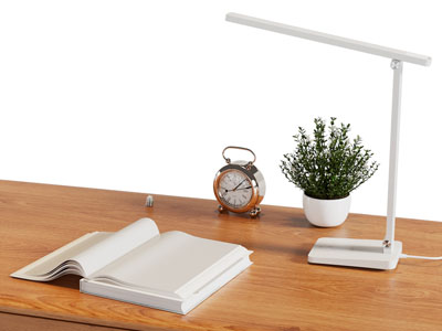 现代台灯 书本 闹钟书桌摆件组合