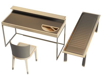 现代书桌椅组合 沙发凳子3d模型 现代书桌椅组合 沙发凳子