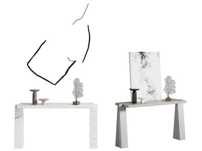 现代端景台 摆件组合3d模型 现代端景台 摆件组合