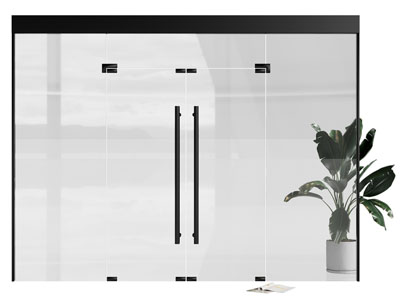 现代办公玻璃双开门 大门