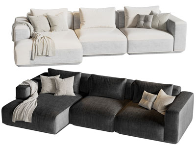 现代转角多人沙发3d模型 现代转角多人沙发