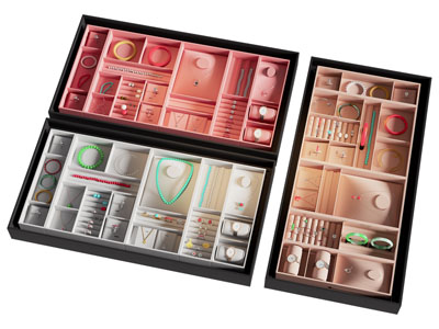 现代首饰盒 珠宝首饰展示盒 陈列道具 项链 戒指