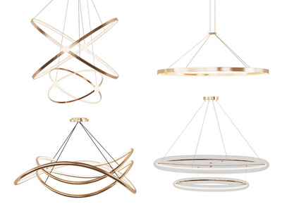 现代金属线条吊灯