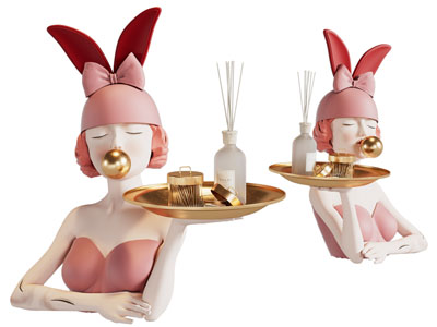 现代轻奢女孩雕塑雕刻3d模型 现代轻奢女孩雕塑雕刻