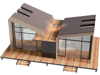 现代住宅 独栋别墅 建筑