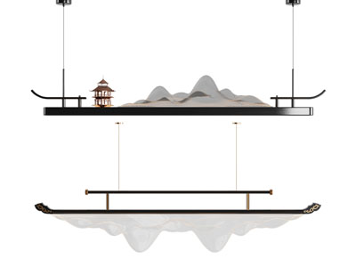 新中式山脉亭子吊灯