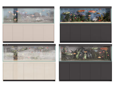 现代收纳柜鱼缸水族