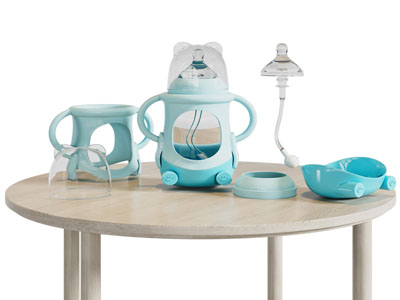 现代婴儿奶瓶 奶瓶结构零件