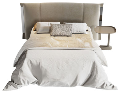 现代双人床 床头几