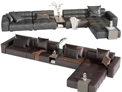 现代转角多人沙发3d模型 现代转角多人沙发