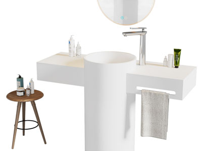 现代洗手台 镜子 浴室柜