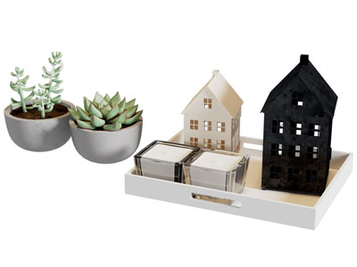 现代多肉盆栽植物 香薰蜡烛 摆件组合