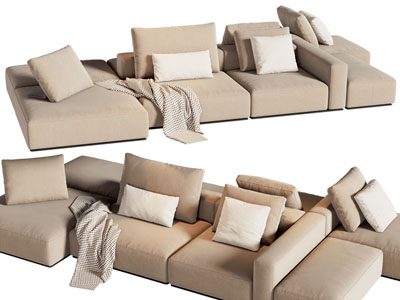 现代多人沙发3d模型 现代多人沙发