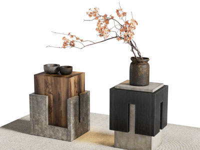 侘寂风景观花瓶花卉摆件组合