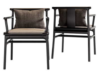 新中式扶手椅子 休闲椅子