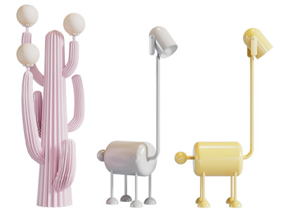 现代仙人掌 卡通动物造型落地灯