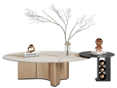 现代圆形茶几边几