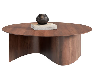 现代实木圆形茶几