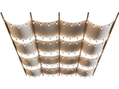 现代装饰灯带的帷幔天花吊顶