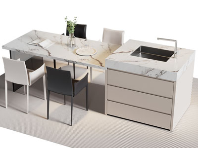 现代吧台餐桌椅组合