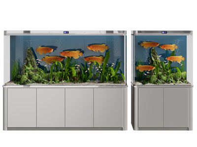 现代收纳柜鱼缸水族