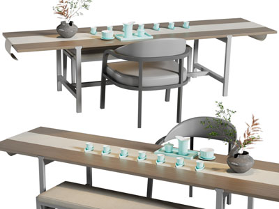 新中式茶桌椅组合 茶具杯子