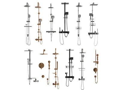 现代金属淋浴花洒