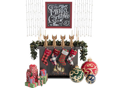 法式圣诞节美陈 礼物摆件组合