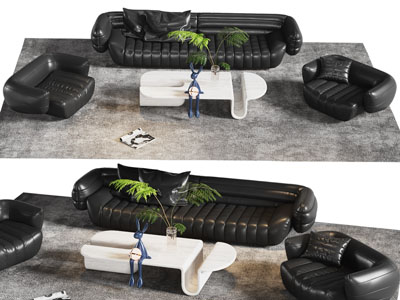 法式多人 单人沙发和茶几组合