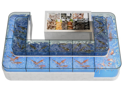 现代海鲜池 展柜 摆台3d模型 现代海鲜池 展柜 摆台