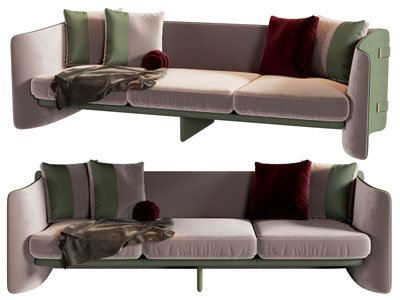 现代多人沙发3d模型 现代多人沙发