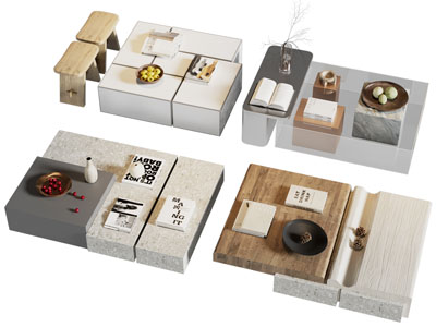 现代拼接长方形茶几