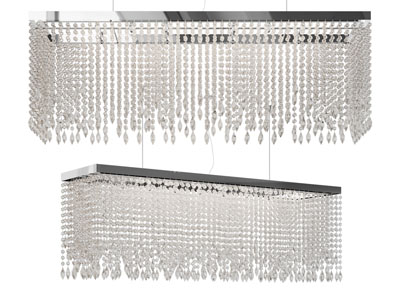 现代长方形水晶吊坠吊灯