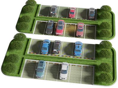 现代汽车停车场 户外停车场