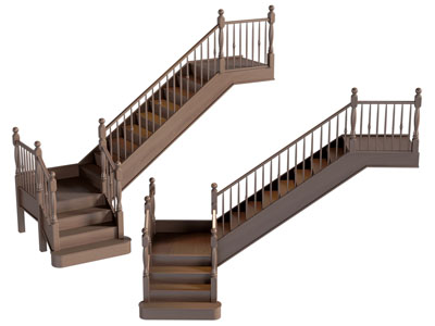 美式实木旋转楼梯3d模型 美式实木旋转楼梯