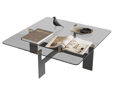 现代方形玻璃茶几