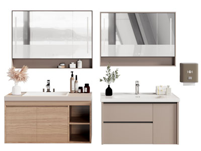 现代洗手台 镜柜 浴室柜