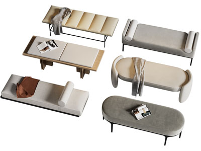 现代长方形沙发凳子 床尾凳