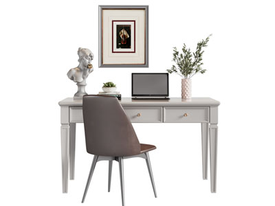 美式书桌椅组合3d模型 美式书桌椅组合