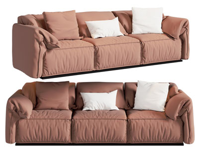 现代布艺多人沙发3d模型 现代布艺多人沙发