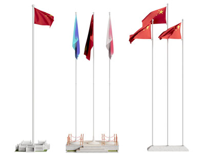 现代旗帜 红旗 旗台