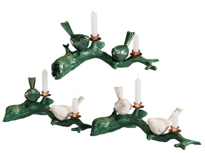 新中式树枝小鸟烛台 摆件