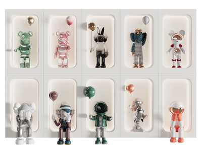 现代暴力熊 Kaws公仔摆件组合