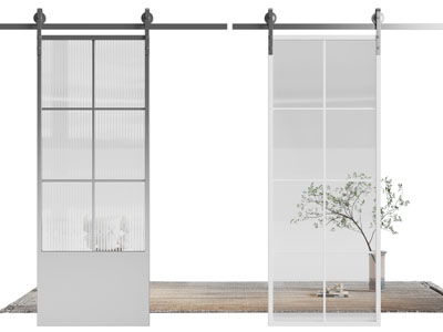 现代玻璃推拉门 轨道门