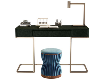 现代轻奢书桌椅组合3d模型 现代轻奢书桌椅组合